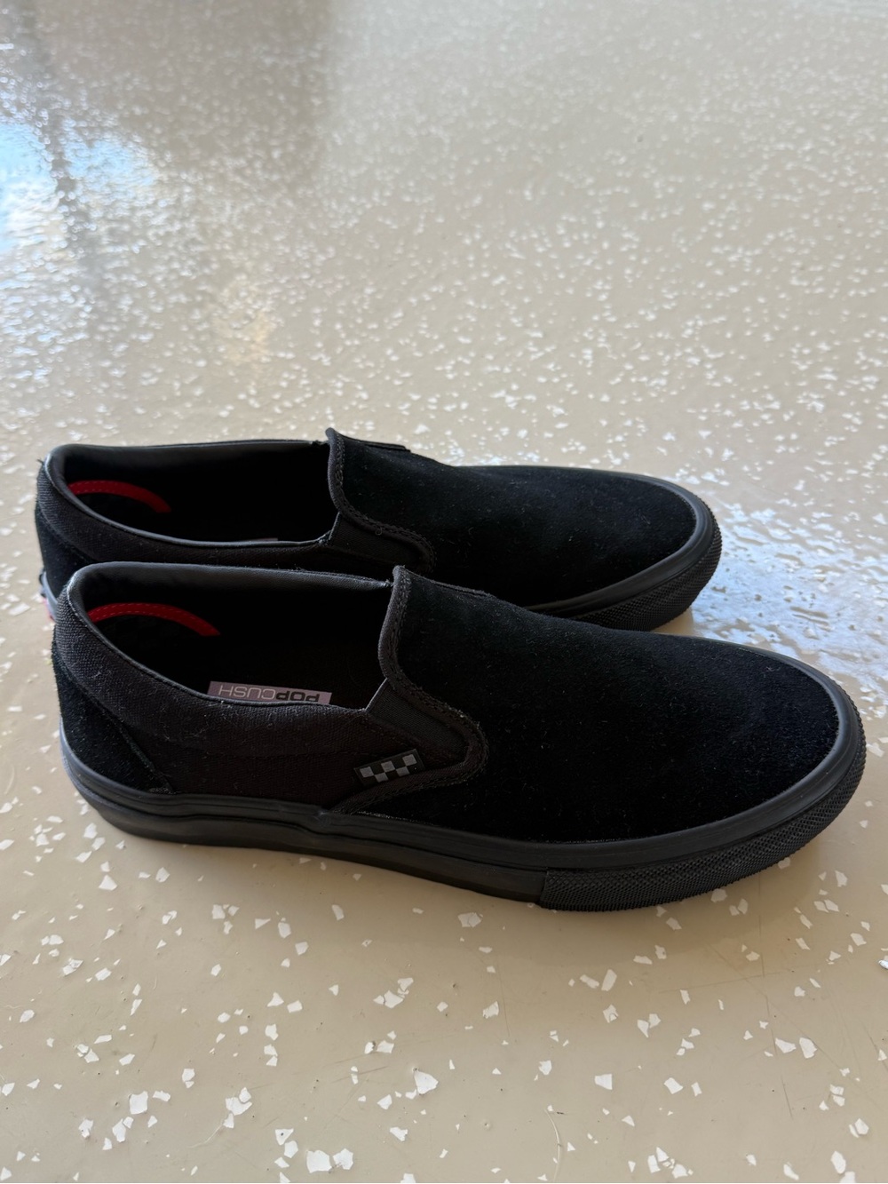Vans Black Suede Slip-On Loafers
